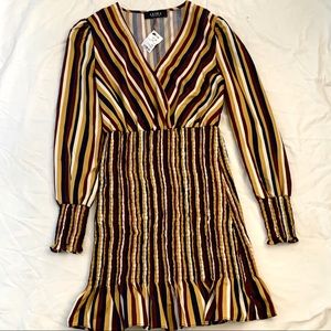 Yellow and Maroon stripped dress